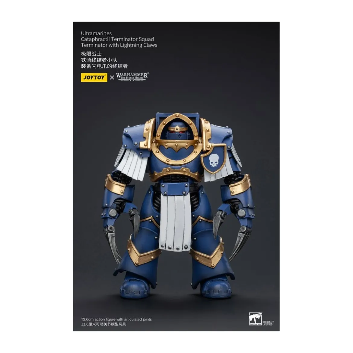 JoyToy - Space Marines - Ultramarines - Cataphractii Terminator Squad - Terminator with Lightning Claws 1/18