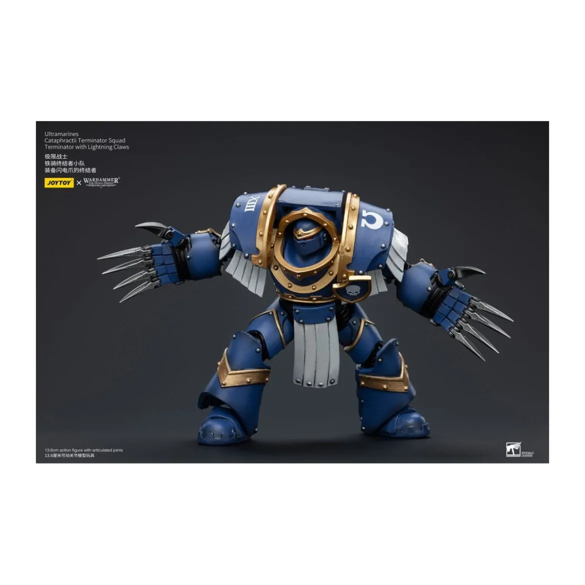 JoyToy - Space Marines - Ultramarines - Cataphractii Terminator Squad - Terminator with Lightning Claws 1/18