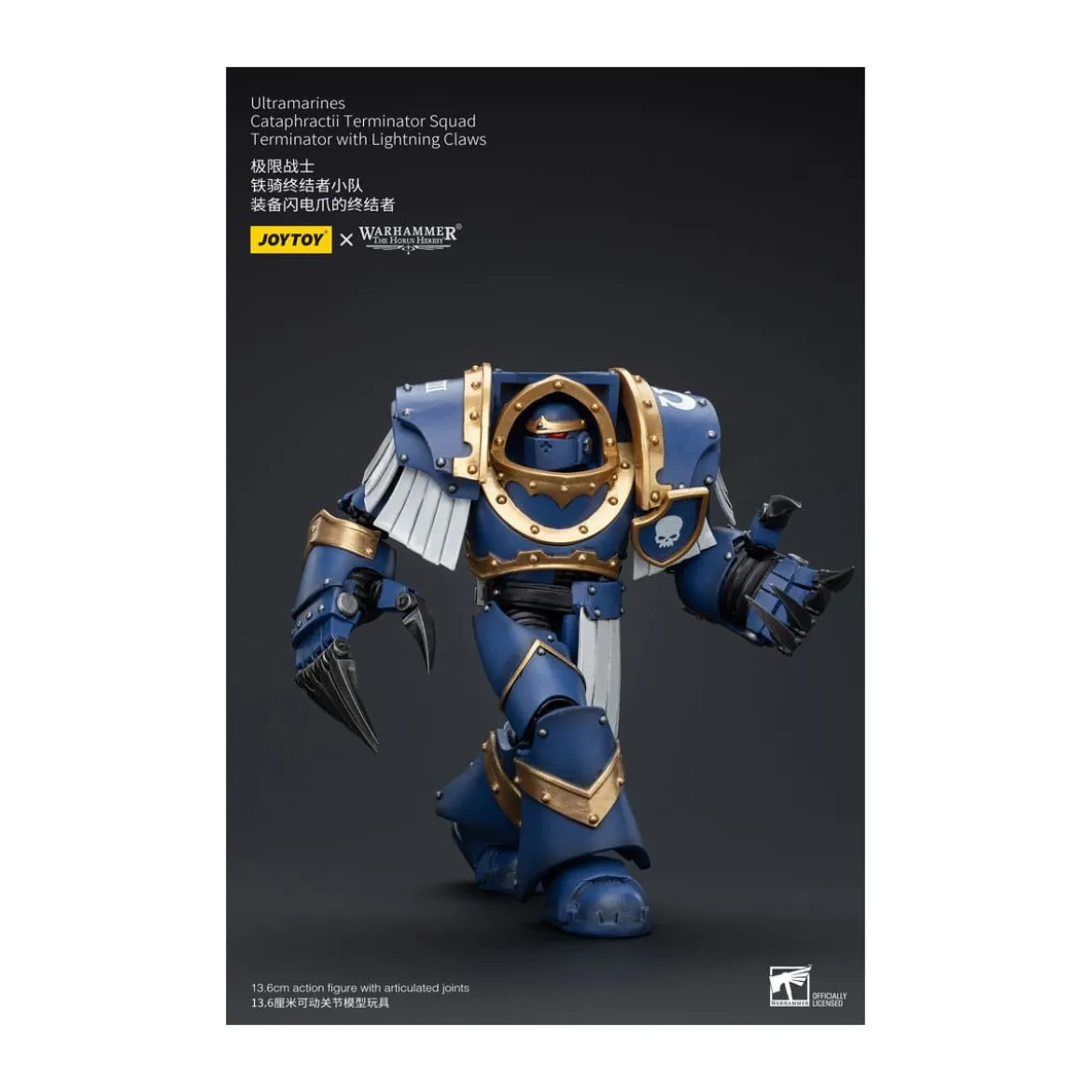 JoyToy - Space Marines - Ultramarines - Cataphractii Terminator Squad - Terminator with Lightning Claws 1/18