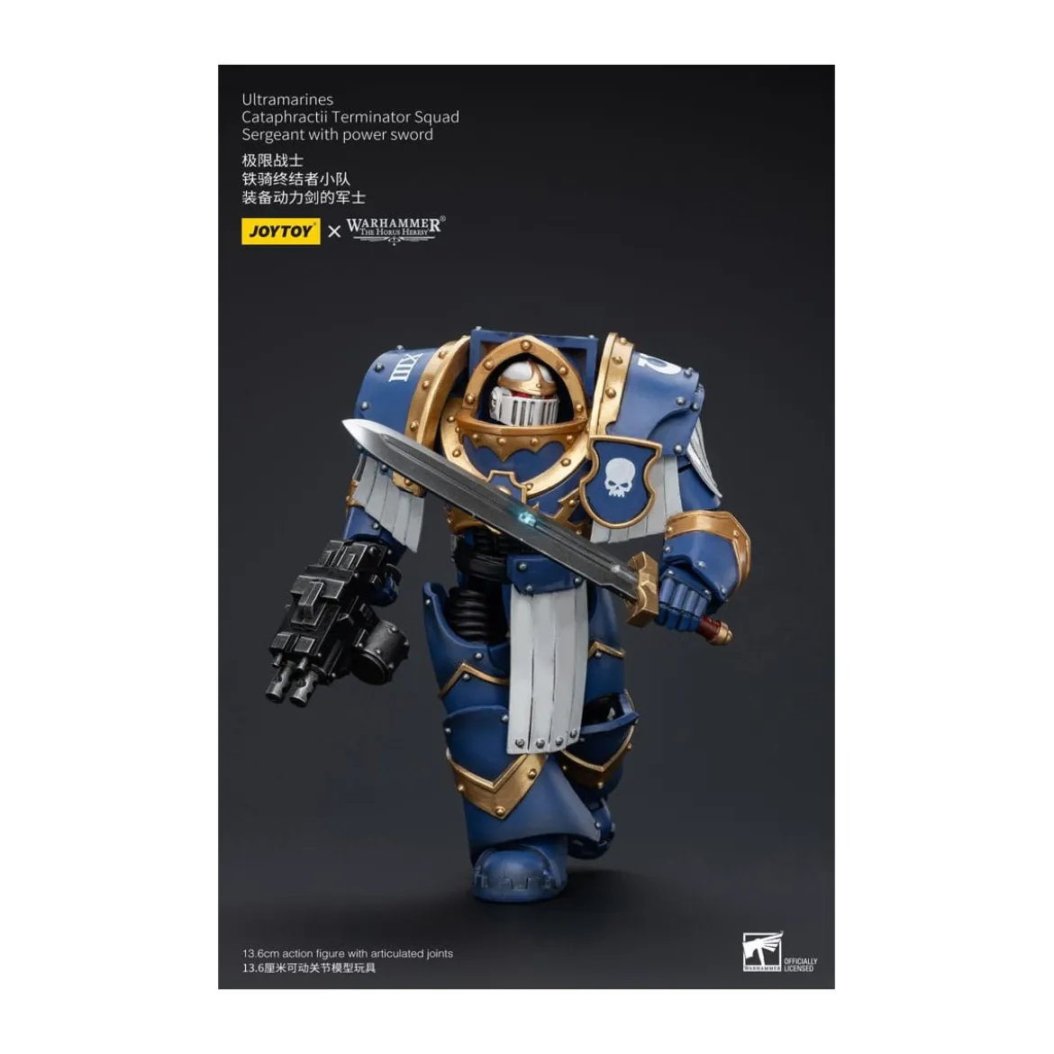 JoyToy - Space Marines - Ultramarines - Cataphractii Terminator Squad - Sergeant with Power Sword 1/18