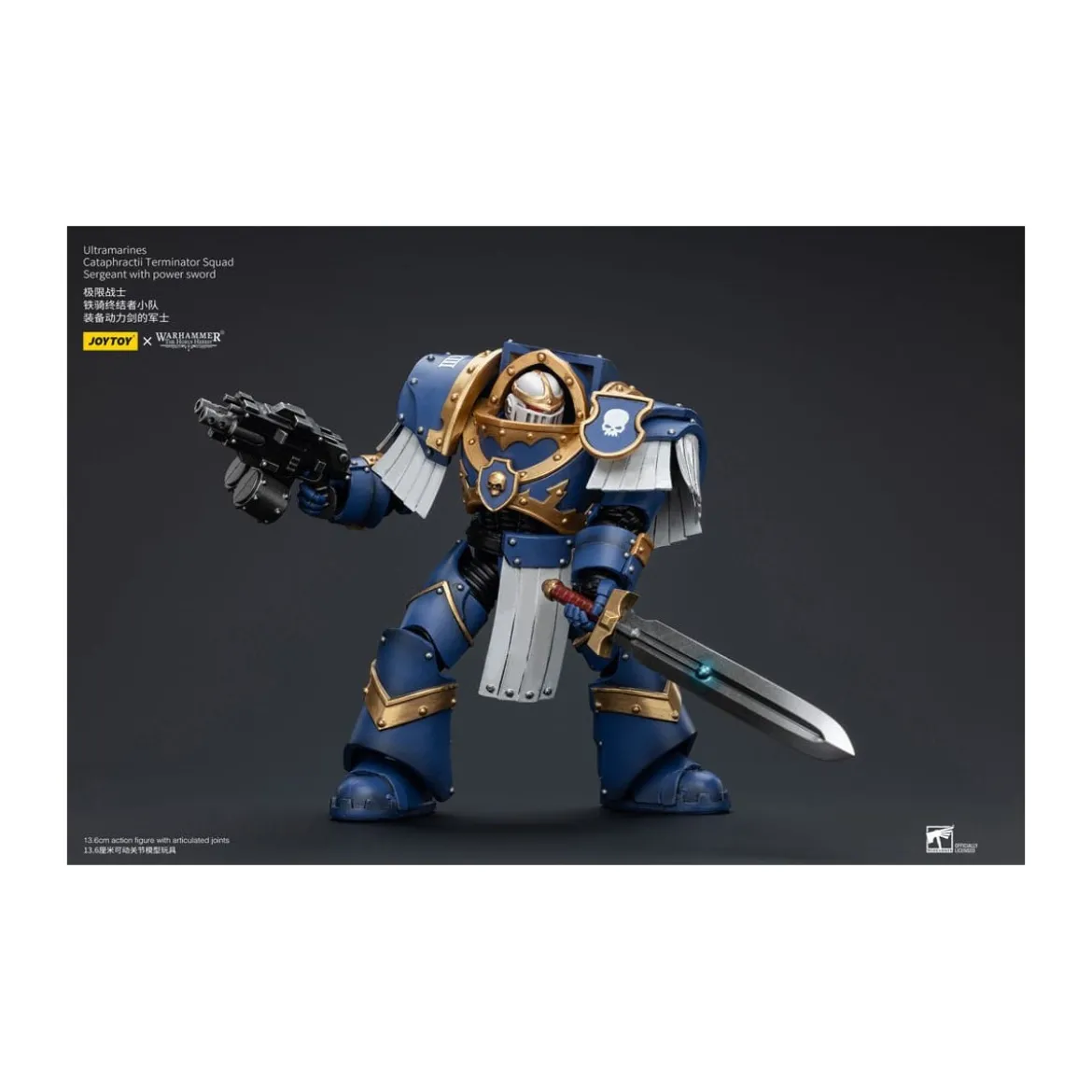JoyToy - Space Marines - Ultramarines - Cataphractii Terminator Squad - Sergeant with Power Sword 1/18