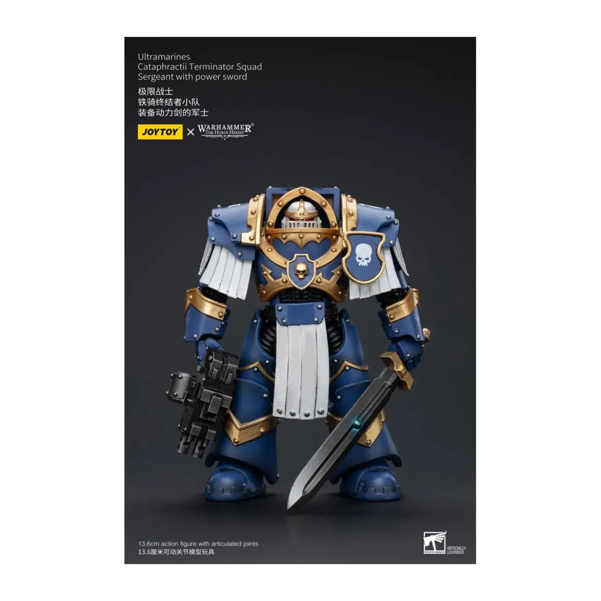 JoyToy - Space Marines - Ultramarines - Cataphractii Terminator Squad - Sergeant with Power Sword 1/18