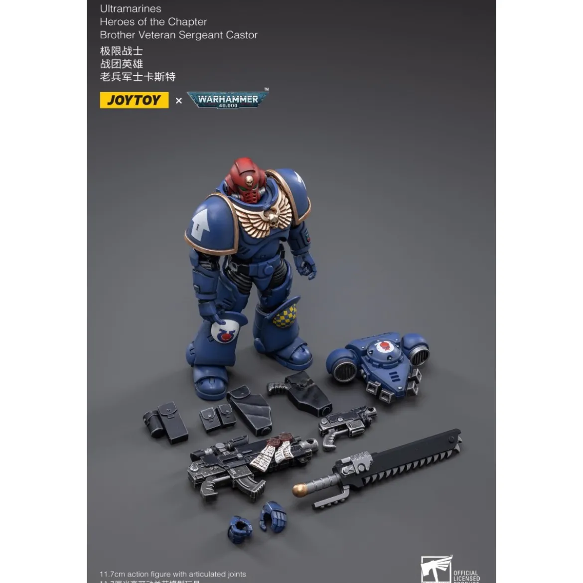 JoyToy - Space Marines - Ultramarines - Heroes of the Chapter Brother Veteran Sergeant Castor 1/18 - Warhammer 40K