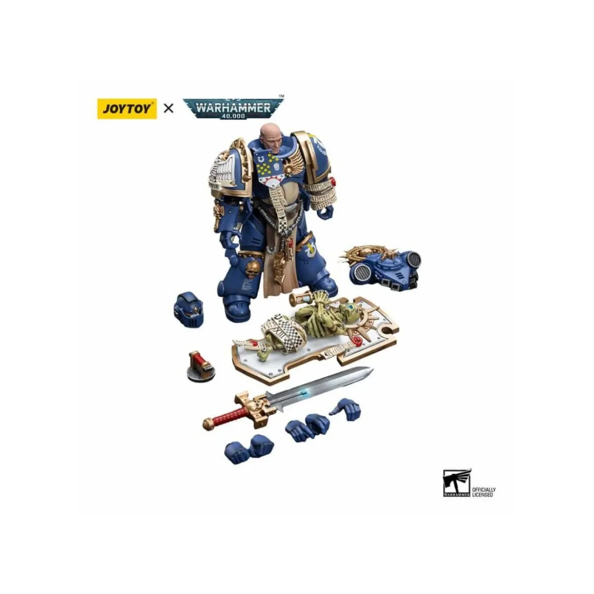 JoyToy - Space Marines - Ultramarines - Primaris Captain with Relic Shield and Power Sword 1/18 - Warhammer 40K