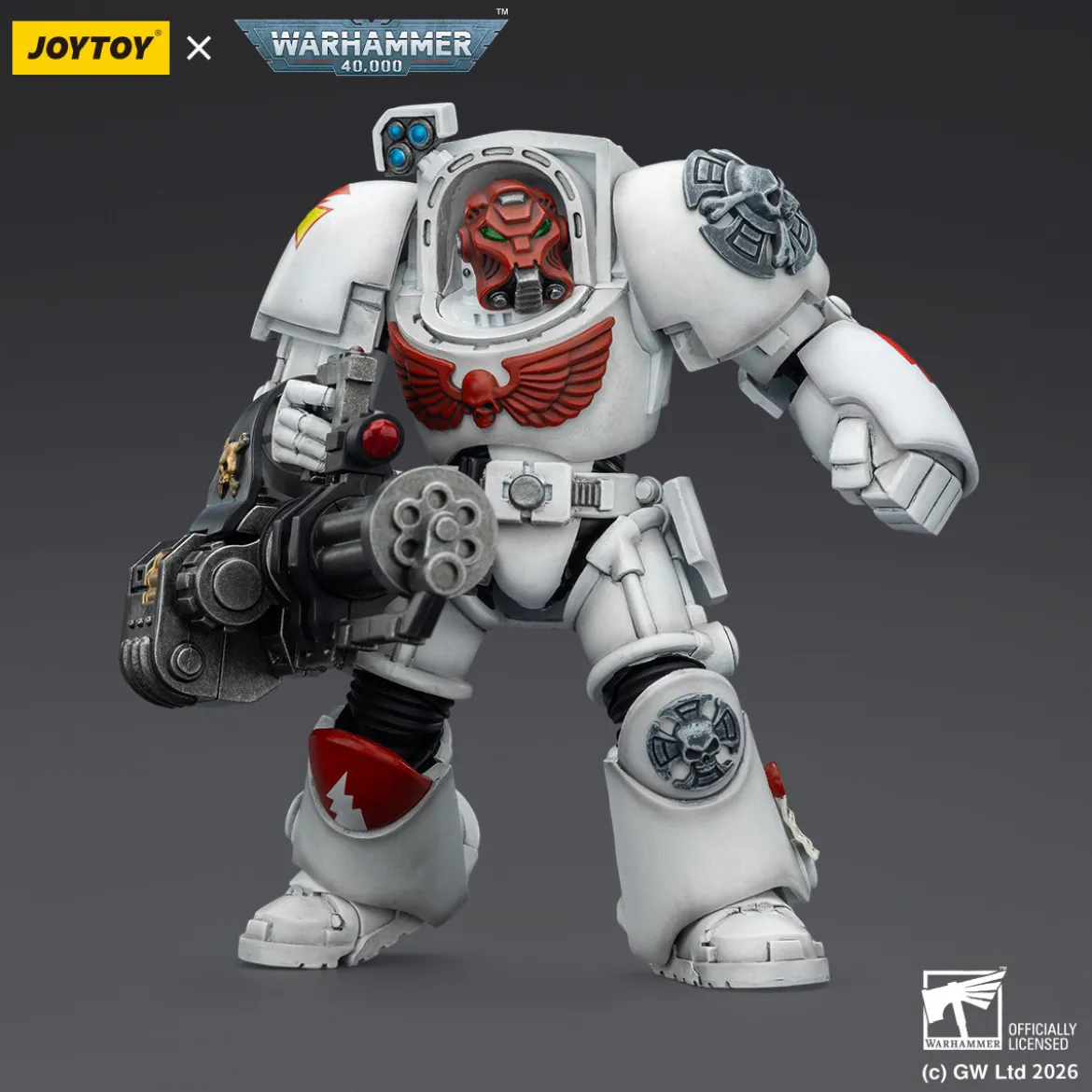 JoyToy Space Marines - White Scars - Terminator 3 with Power Fist and Assault Cannon 1/18 - Warhammer 40k