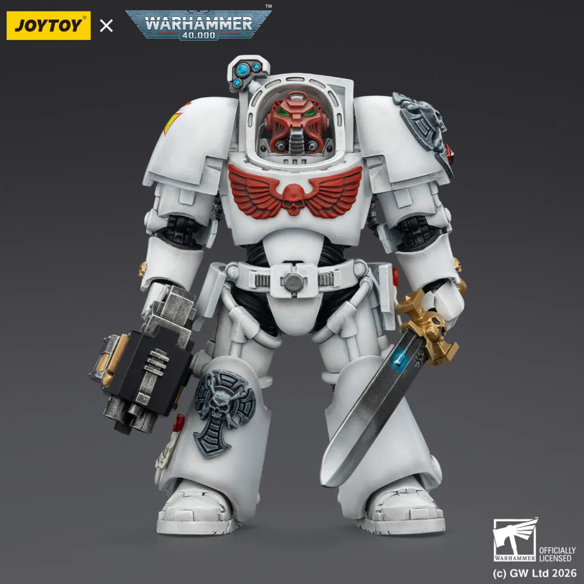 JoyToy Space Marines - White Scars - Terminator 1 with Power Sword and Storm Bolter 1/18 - Warhammer 40k