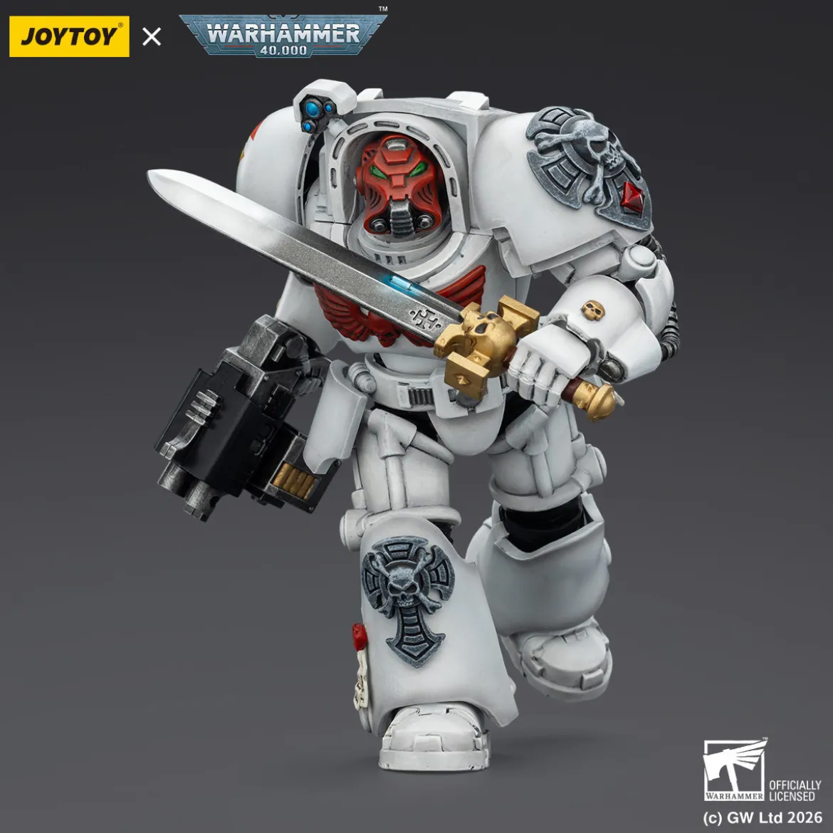 JoyToy Space Marines - White Scars - Terminator 1 with Power Sword and Storm Bolter 1/18 - Warhammer 40k