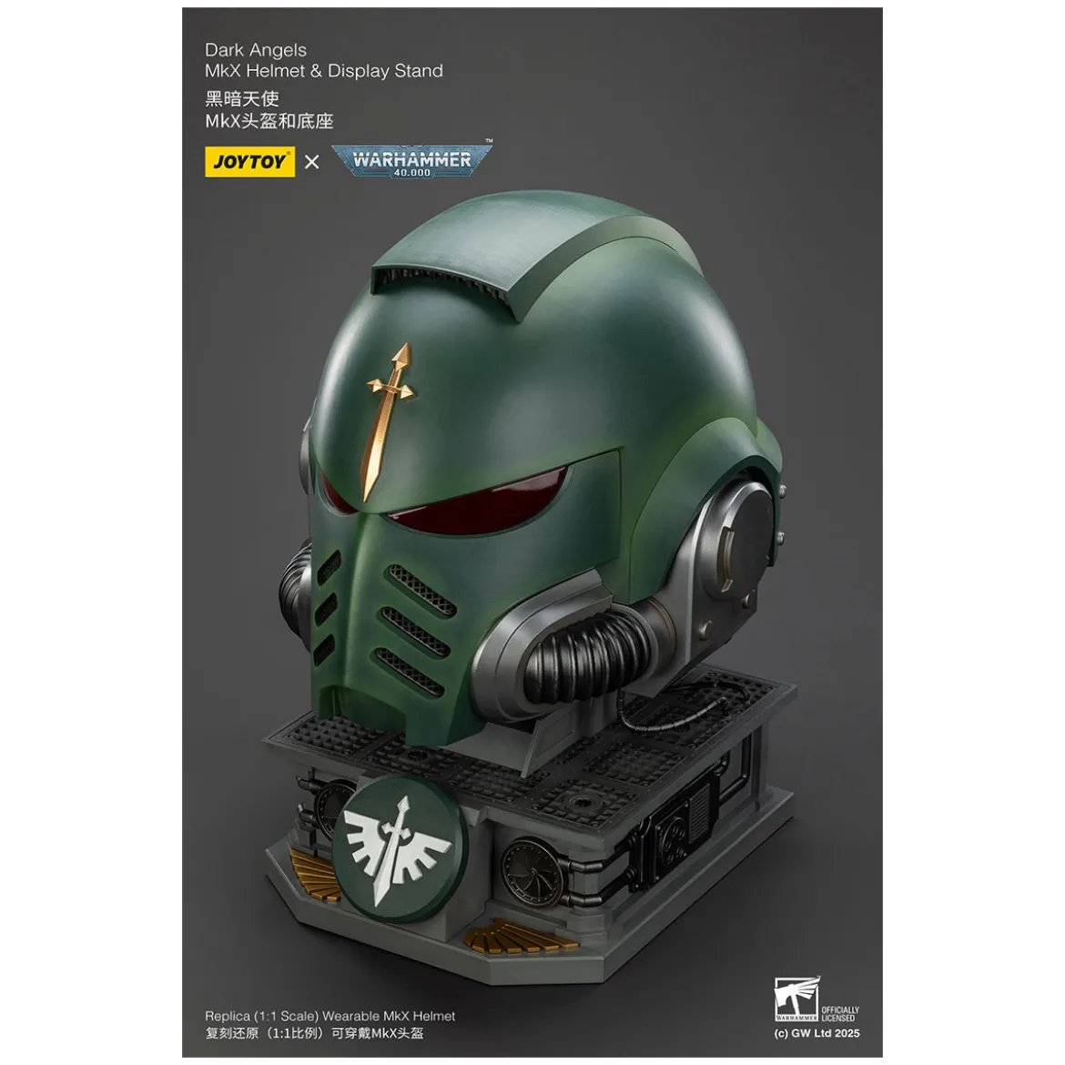 JoyToy - Warhammer 40000 - Dark Angels MkX Helmet & Display Stand 1/1
