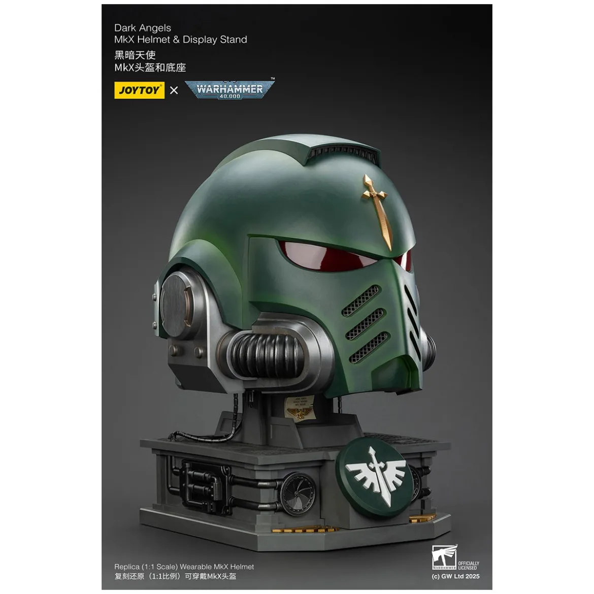 JoyToy - Warhammer 40000 - Dark Angels MkX Helmet & Display Stand 1/1