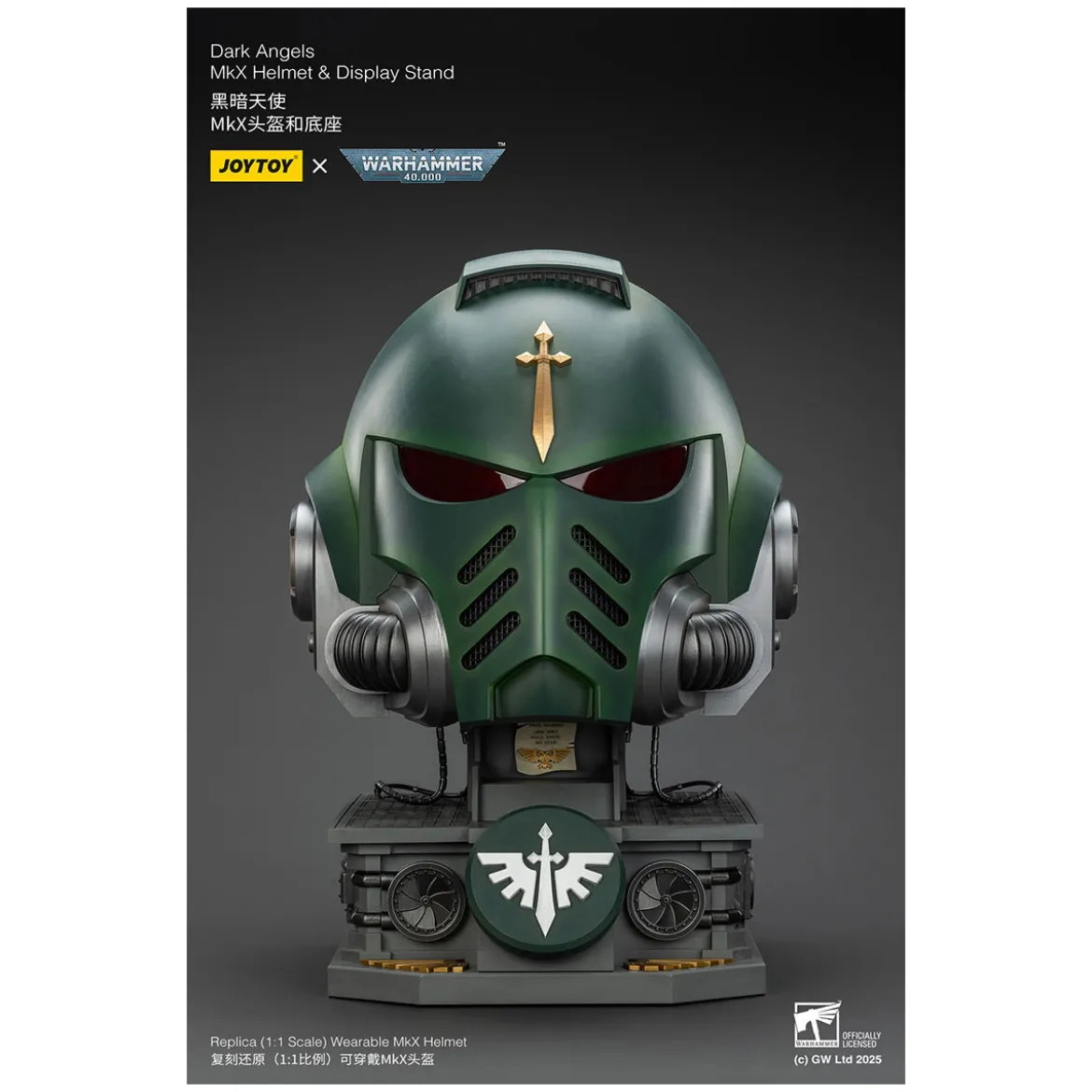 JoyToy - Warhammer 40000 - Dark Angels MkX Helmet & Display Stand 1/1
