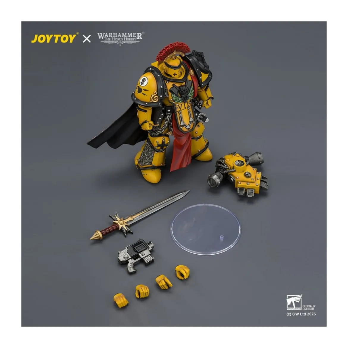 Joytoy - Warhammer - Imperial Fists - Legion Praetor in Mk III Armour with Power Sword and Bolt Pistol - The Horus Heresy