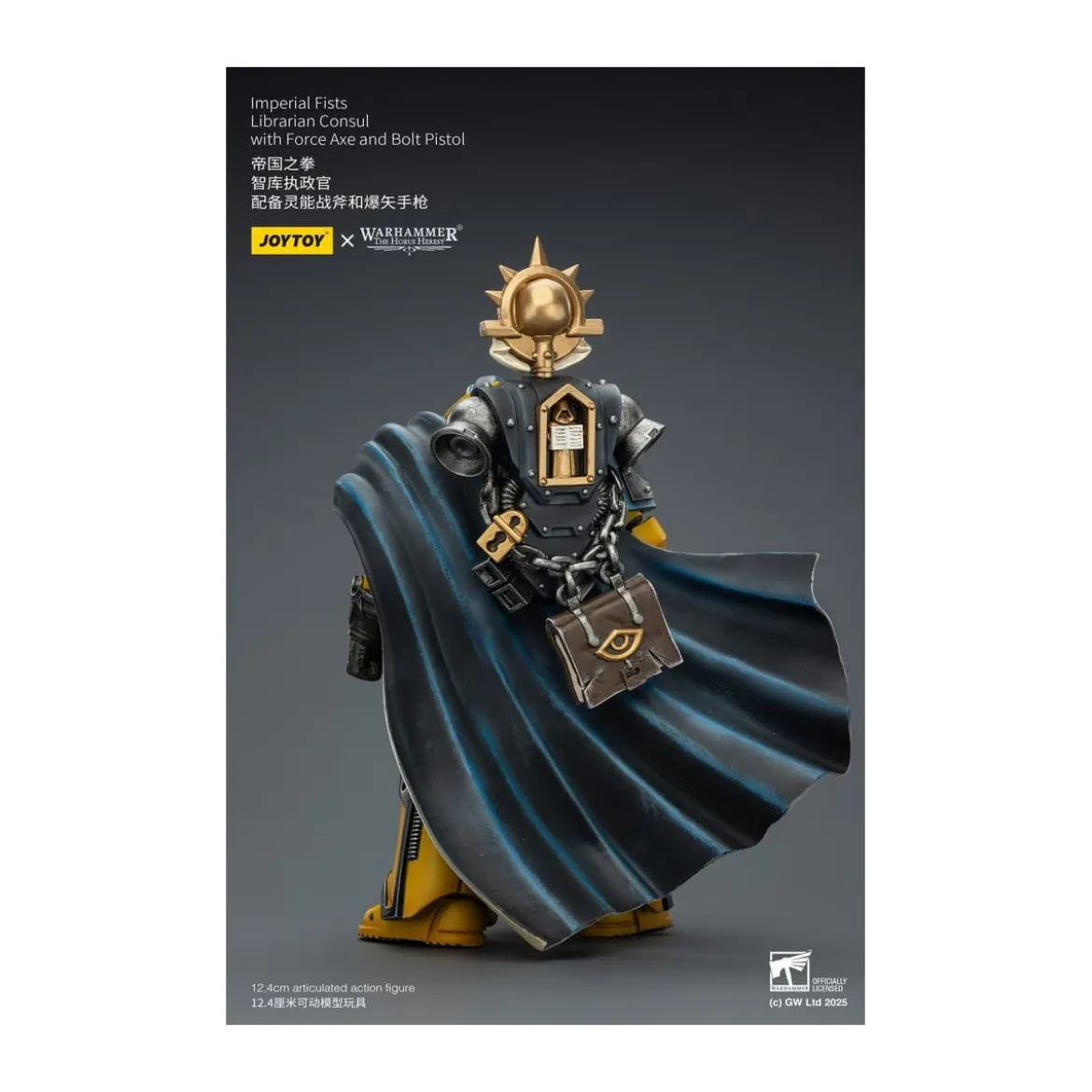 Joytoy - Warhammer - Imperial Fists - Librarian Consul with Force Axe and Bolt Pistol 1/18