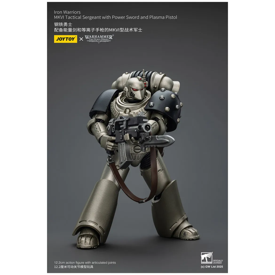Joytoy - Warhammer - Iron Warriors MKVI Tactical Sergeant with Power Sword and Plasma Pistol