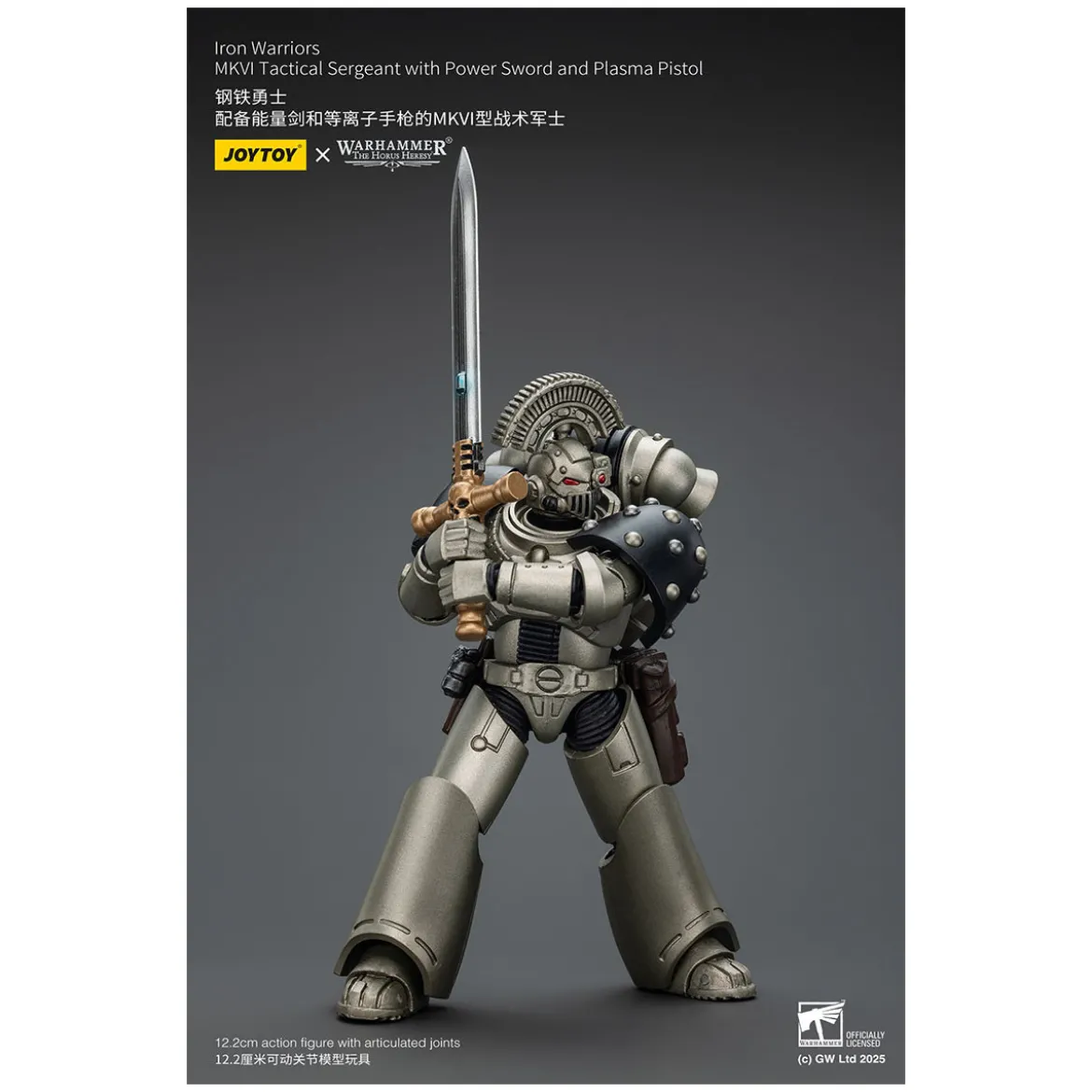 Joytoy - Warhammer - Iron Warriors MKVI Tactical Sergeant with Power Sword and Plasma Pistol
