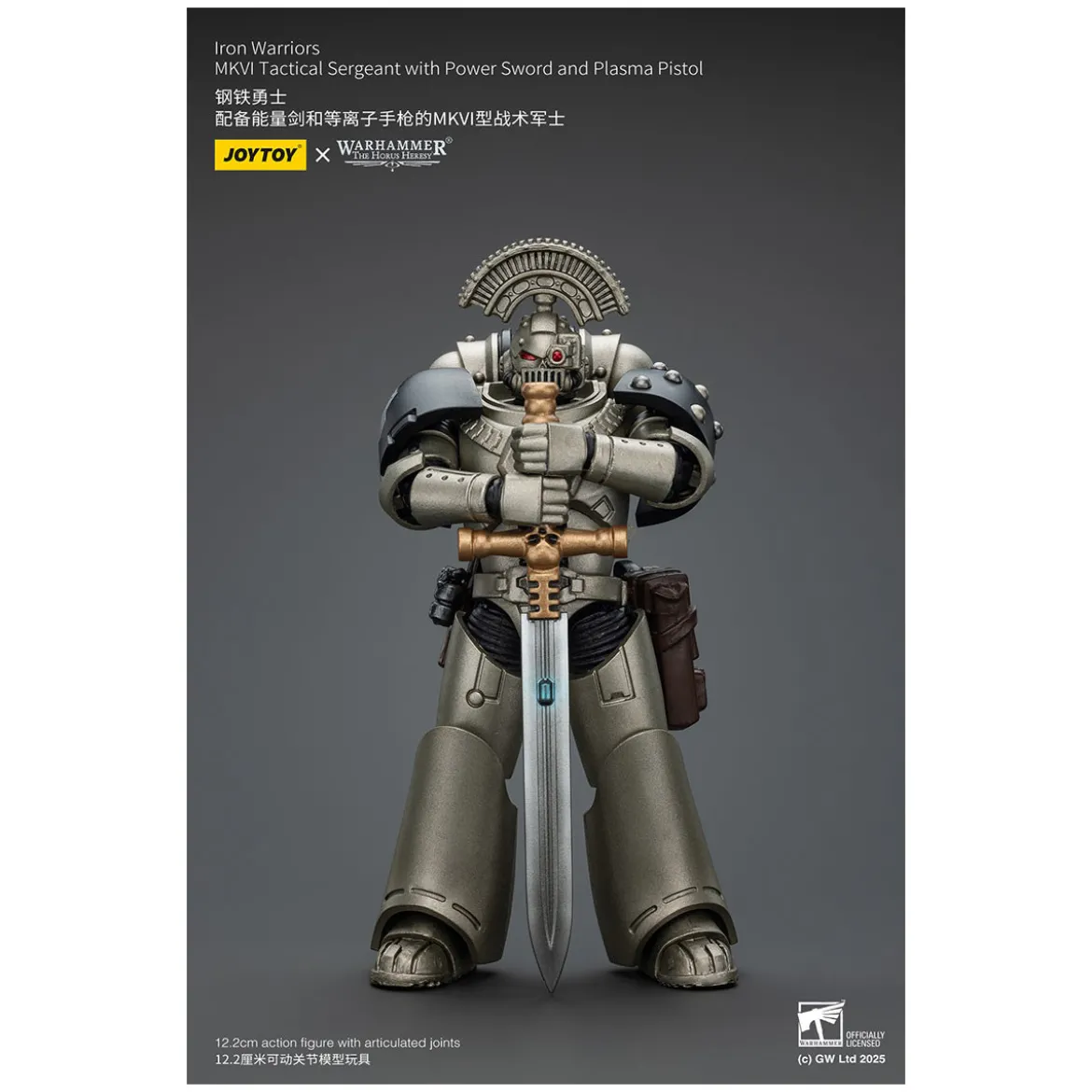 Joytoy - Warhammer - Iron Warriors MKVI Tactical Sergeant with Power Sword and Plasma Pistol