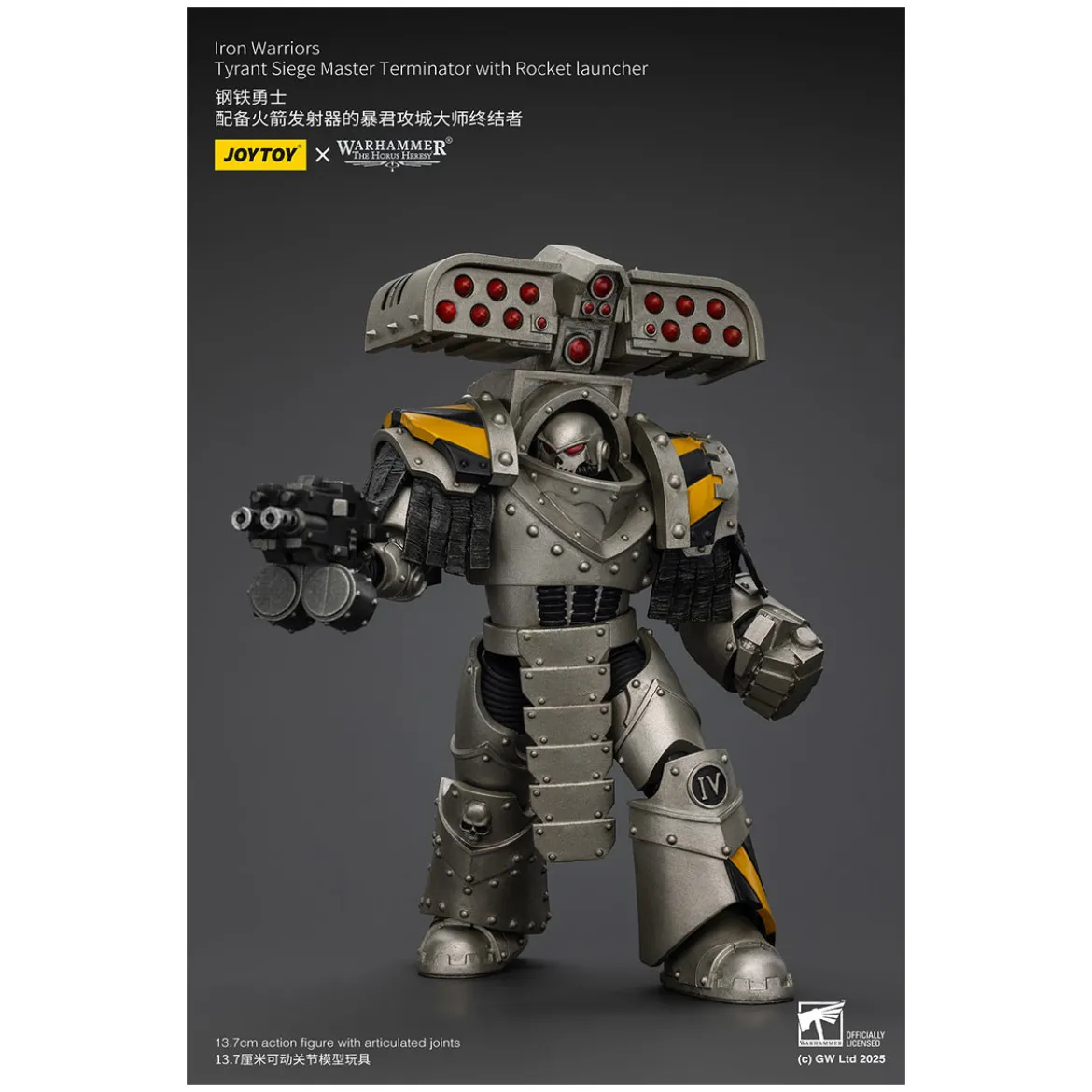 Joytoy - Warhammer - Iron Warriors Tyrant Siege Terminator Squad - Siege Master Terminator with Rocket launcher