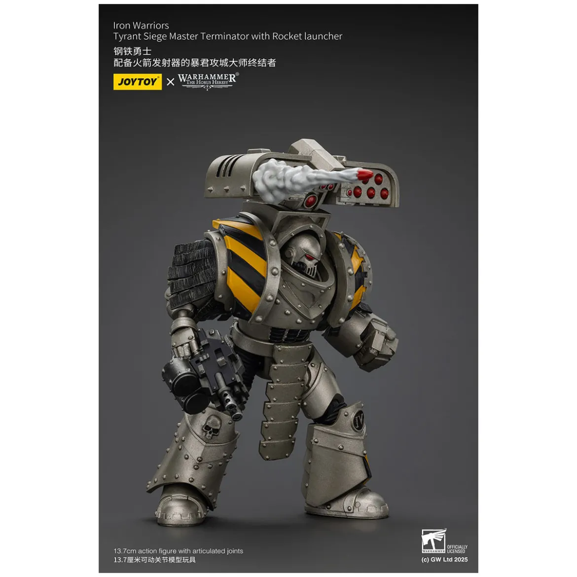 Joytoy - Warhammer - Iron Warriors Tyrant Siege Terminator Squad - Siege Master Terminator with Rocket launcher