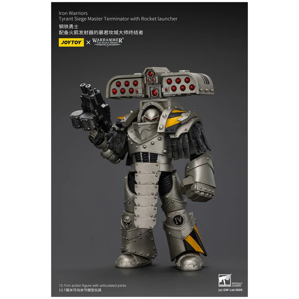 Joytoy - Warhammer - Iron Warriors Tyrant Siege Terminator Squad - Siege Master Terminator with Rocket launcher