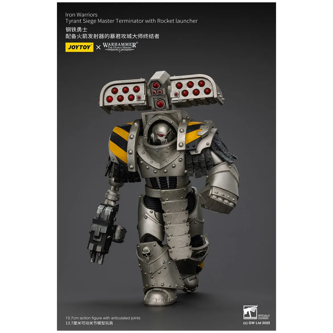 Joytoy - Warhammer - Iron Warriors Tyrant Siege Terminator Squad - Siege Master Terminator with Rocket launcher