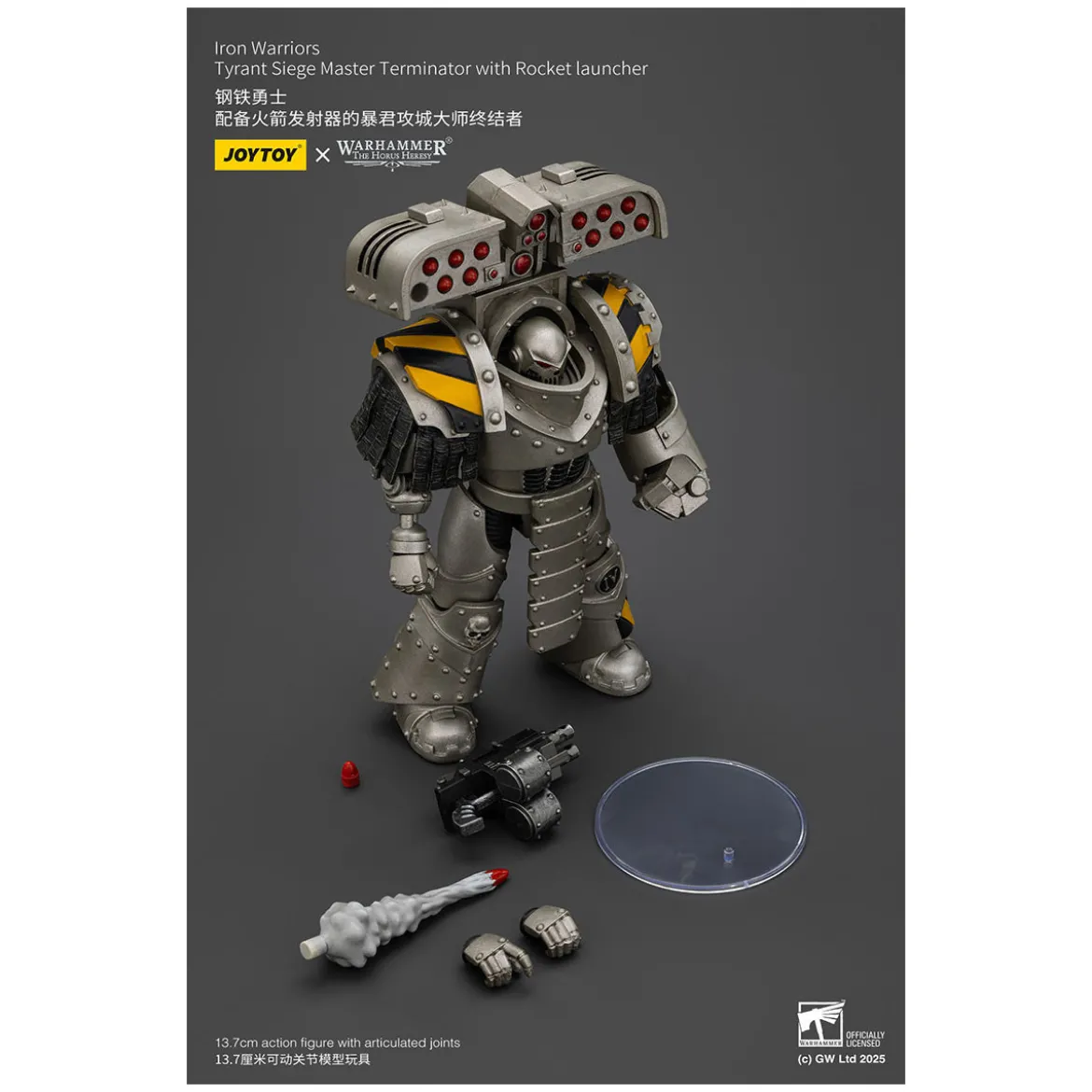 Joytoy - Warhammer - Iron Warriors Tyrant Siege Terminator Squad - Siege Master Terminator with Rocket launcher