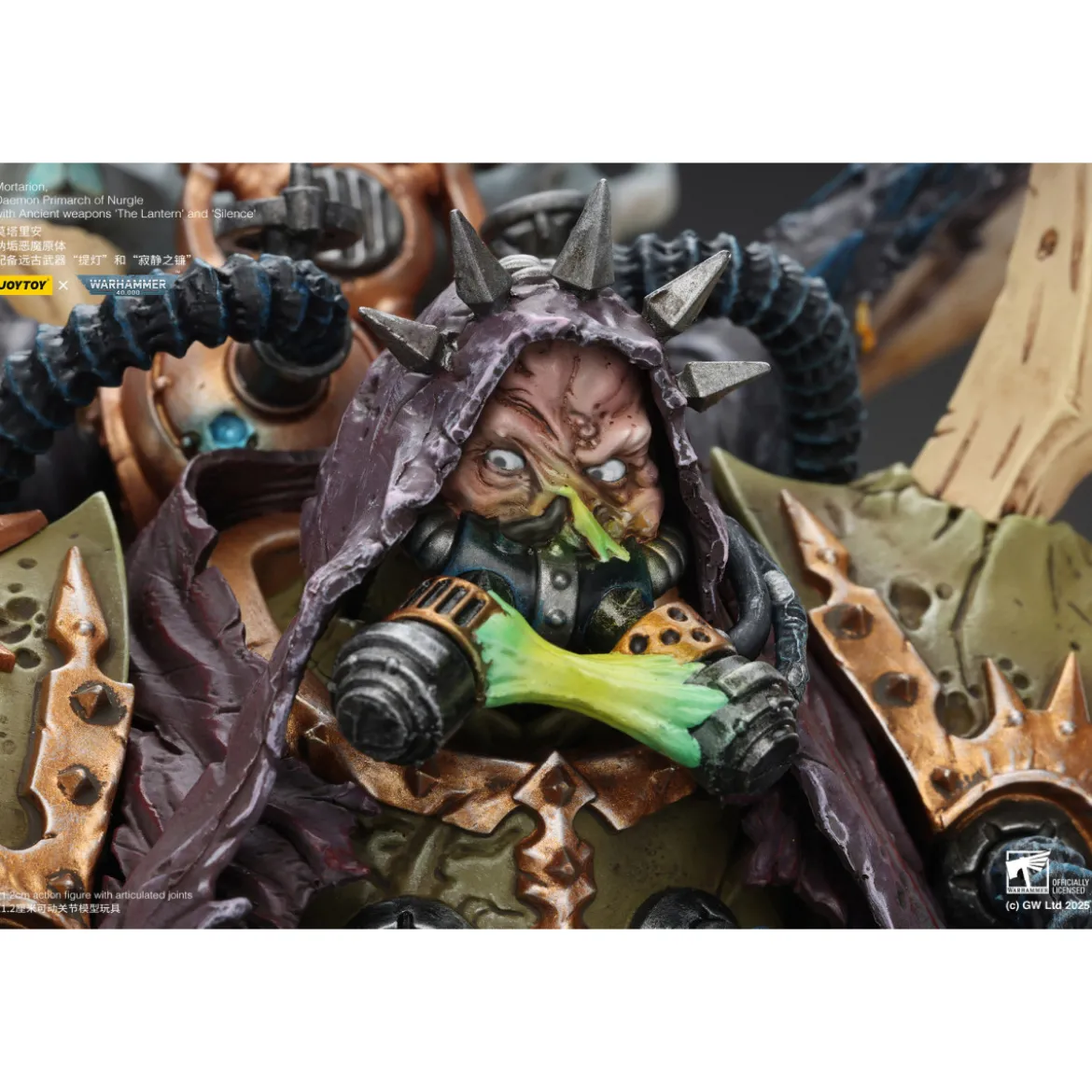 Joytoy - Warhammer - Mortarion Daemon Primarch of Nurgle with Ancient weapons The Lantern and Silence 1/18 - Warhammer 40000