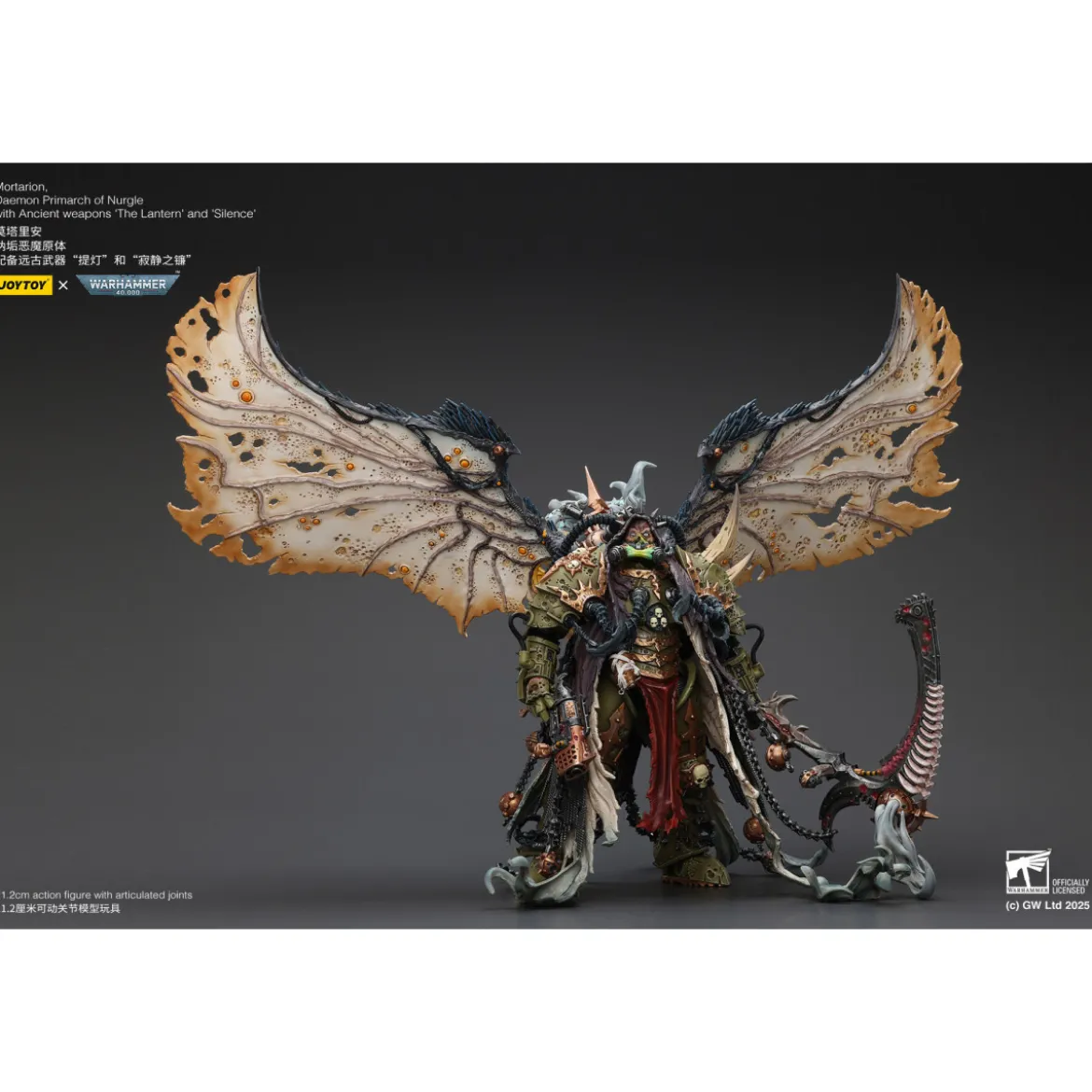 Joytoy - Warhammer - Mortarion Daemon Primarch of Nurgle with Ancient weapons The Lantern and Silence 1/18 - Warhammer 40000