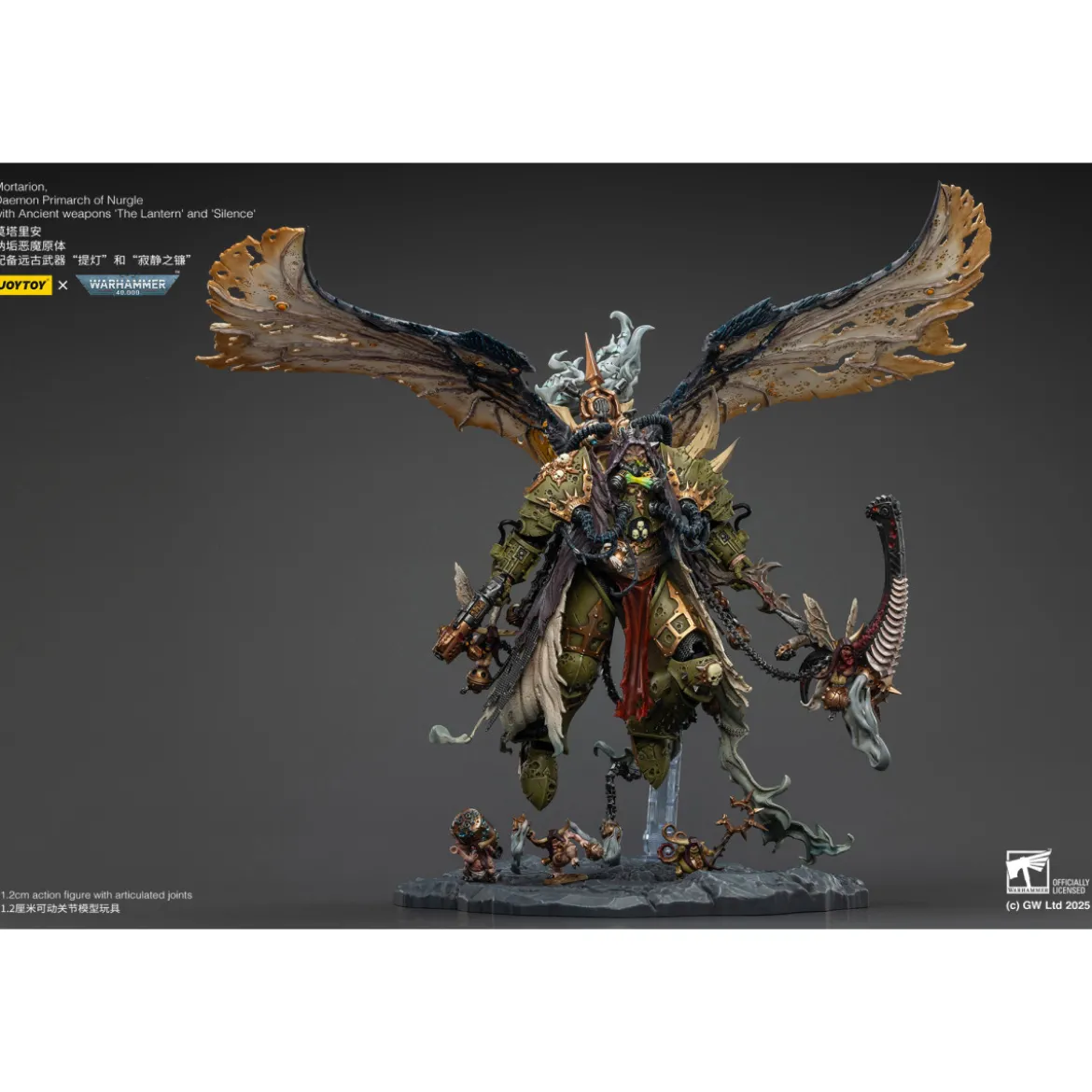 Joytoy - Warhammer - Mortarion Daemon Primarch of Nurgle with Ancient weapons The Lantern and Silence 1/18 - Warhammer 40000