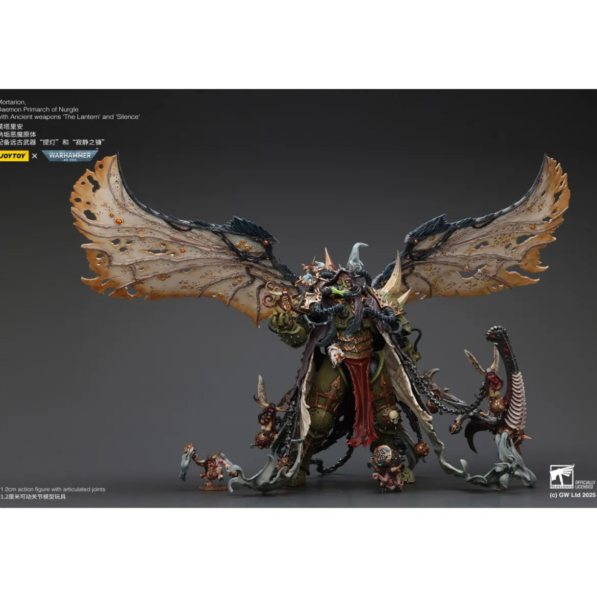 Joytoy - Warhammer - Mortarion Daemon Primarch of Nurgle with Ancient weapons The Lantern and Silence 1/18 - Warhammer 40000