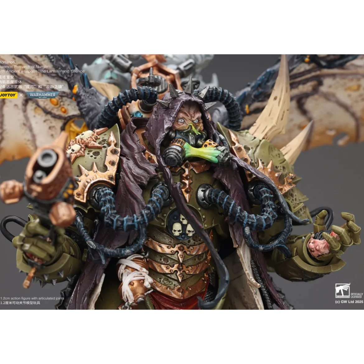 Joytoy - Warhammer - Mortarion Daemon Primarch of Nurgle with Ancient weapons The Lantern and Silence 1/18 - Warhammer 40000