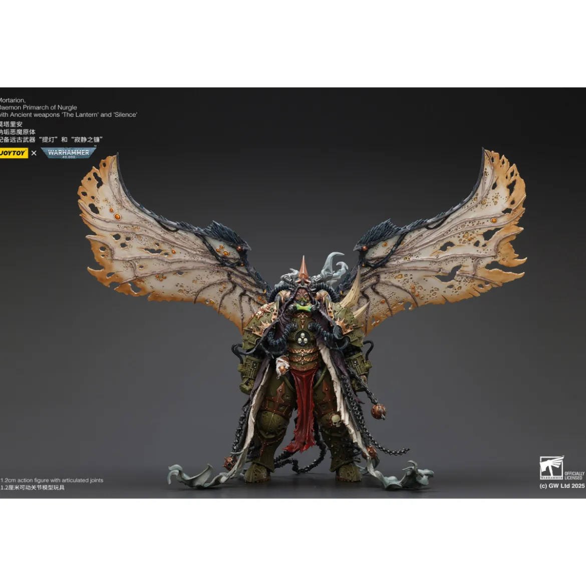 Joytoy - Warhammer - Mortarion Daemon Primarch of Nurgle with Ancient weapons The Lantern and Silence 1/18 - Warhammer 40000