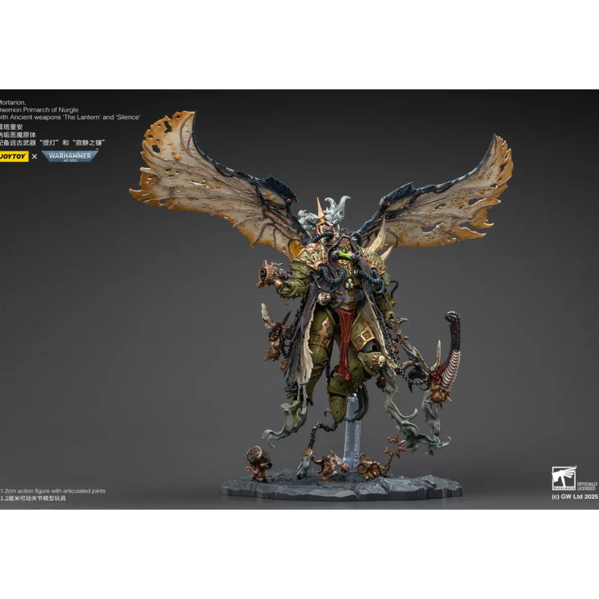 Joytoy - Warhammer - Mortarion Daemon Primarch of Nurgle with Ancient weapons The Lantern and Silence 1/18 - Warhammer 40000