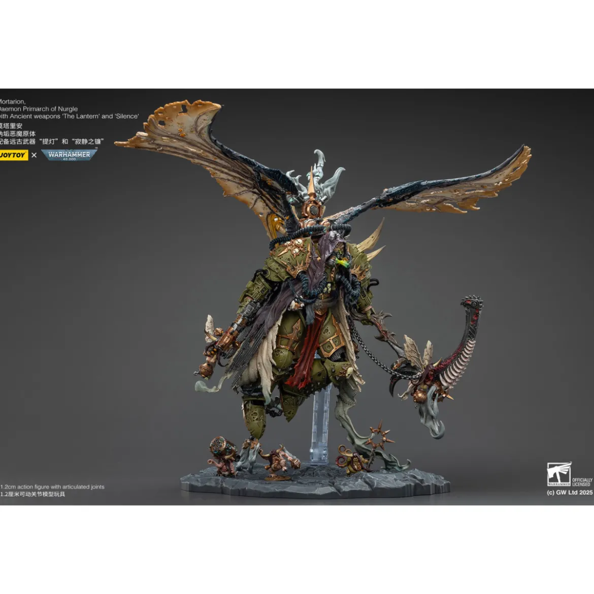 Joytoy - Warhammer - Mortarion Daemon Primarch of Nurgle with Ancient weapons The Lantern and Silence 1/18 - Warhammer 40000