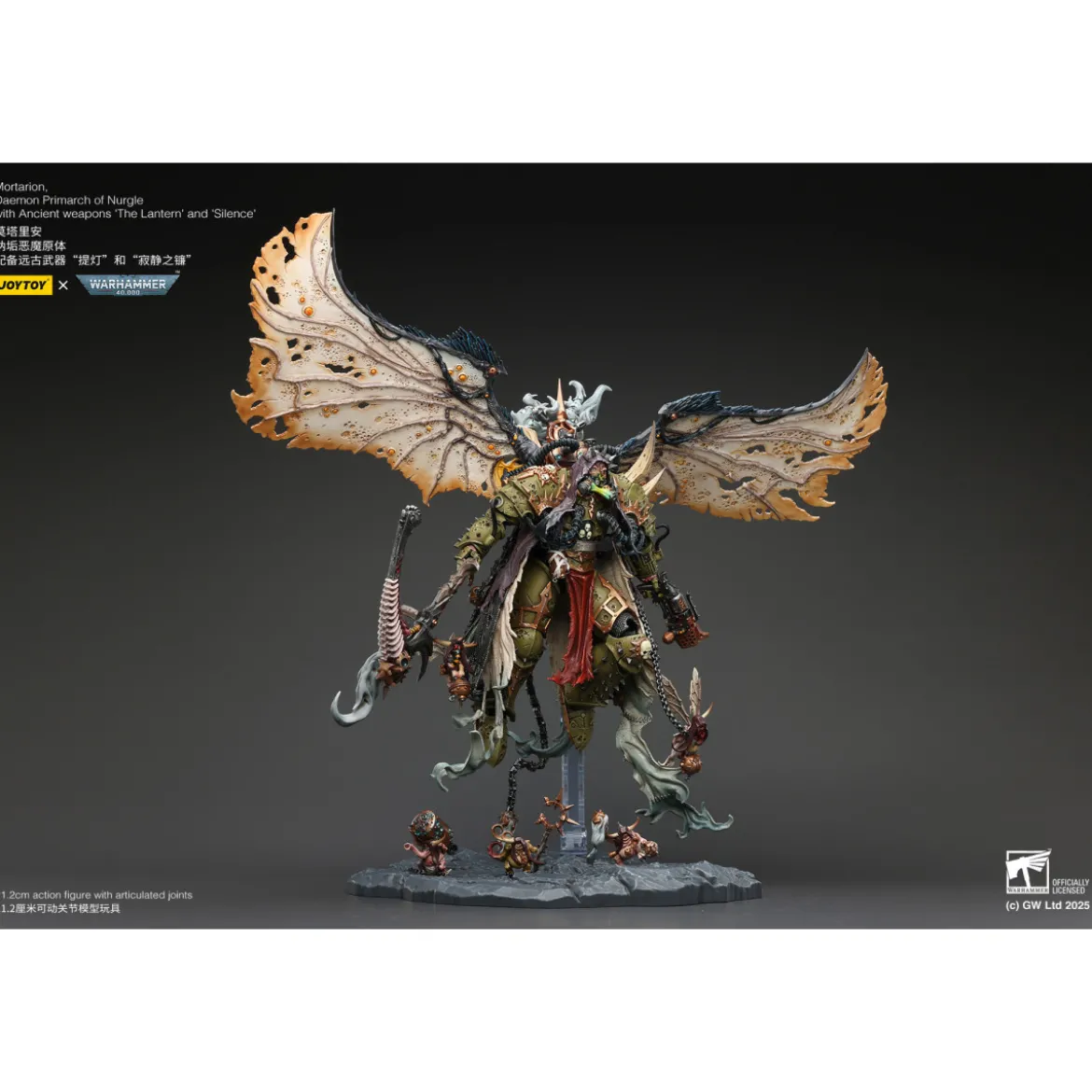 Joytoy - Warhammer - Mortarion Daemon Primarch of Nurgle with Ancient weapons The Lantern and Silence 1/18 - Warhammer 40000