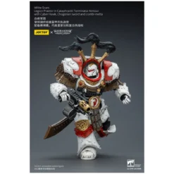 JoyToy - White Scars - Legion Praetor in Cataphractii Terminator Armour with Cyber Hawk, Chogorian sword and combi-melta 1/18