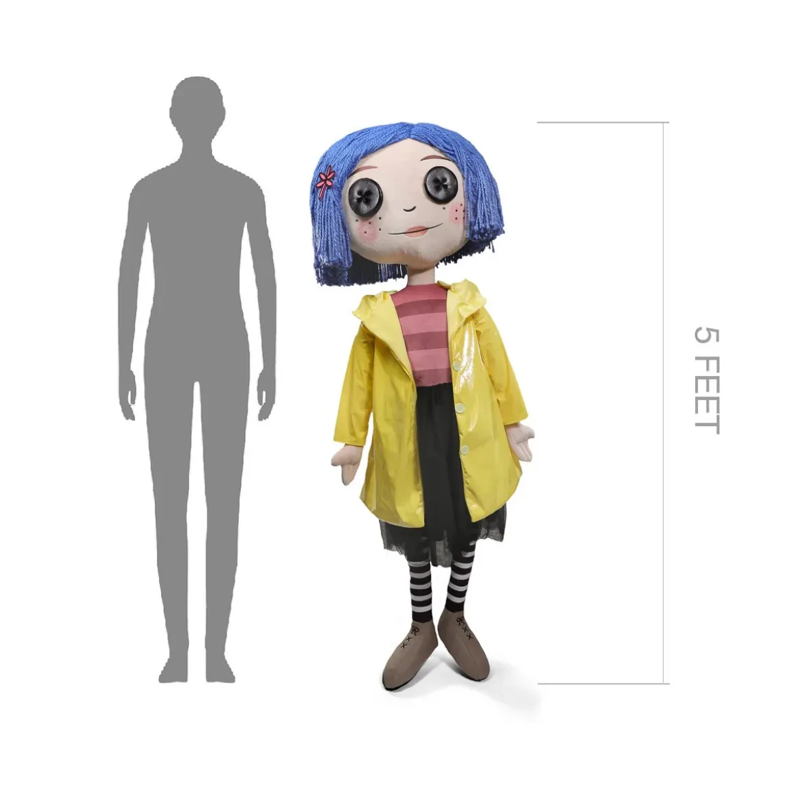 Kidrobot Coraline - Coraline with Button Eyes - Poupée taille reelle 1/1
