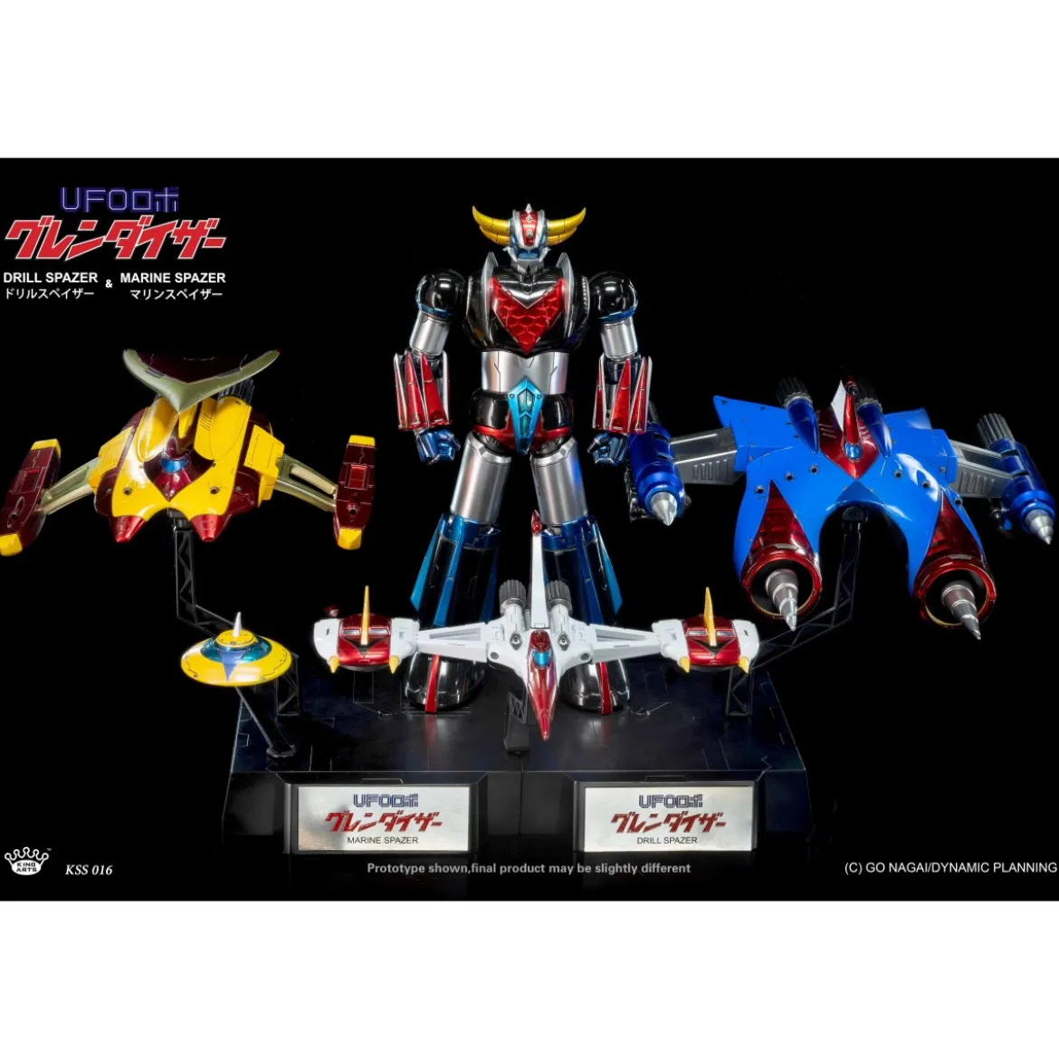 King Arts Diecast Uforobot Grendizer - Marine & Drill Spazer - Venusiak et Fossoirak - Goldorak
