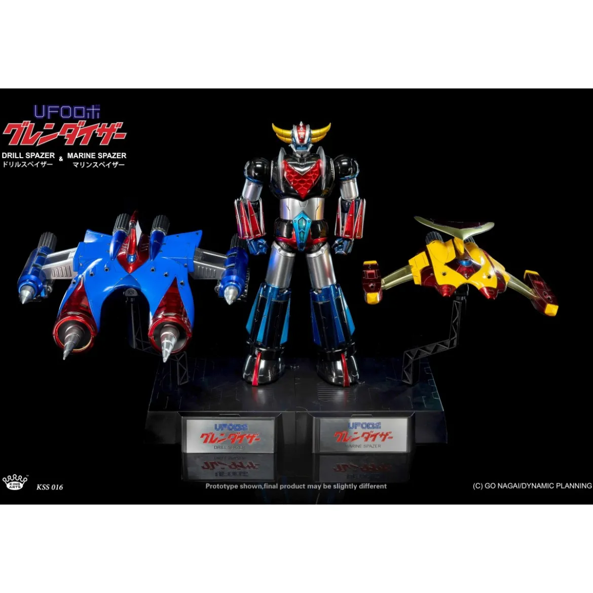 King Arts Diecast Uforobot Grendizer - Marine & Drill Spazer - Venusiak et Fossoirak - Goldorak