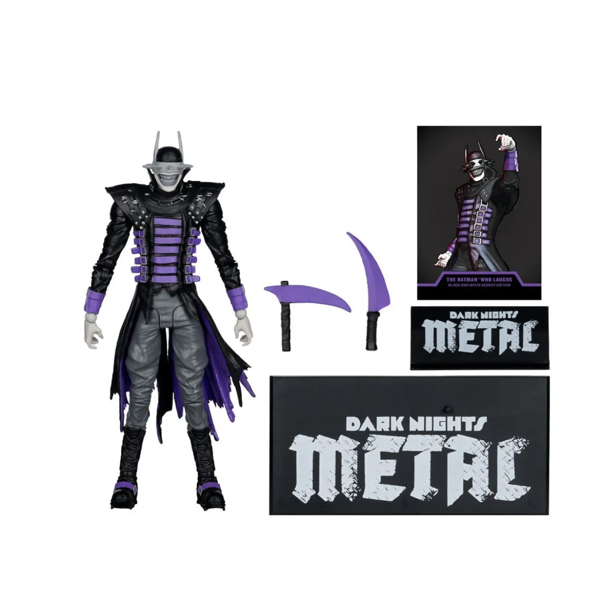 Mc Farlane DC Multiverse - Dark Nights : Metal - The Batman Who Laughs (B&W with accent) Gold Label