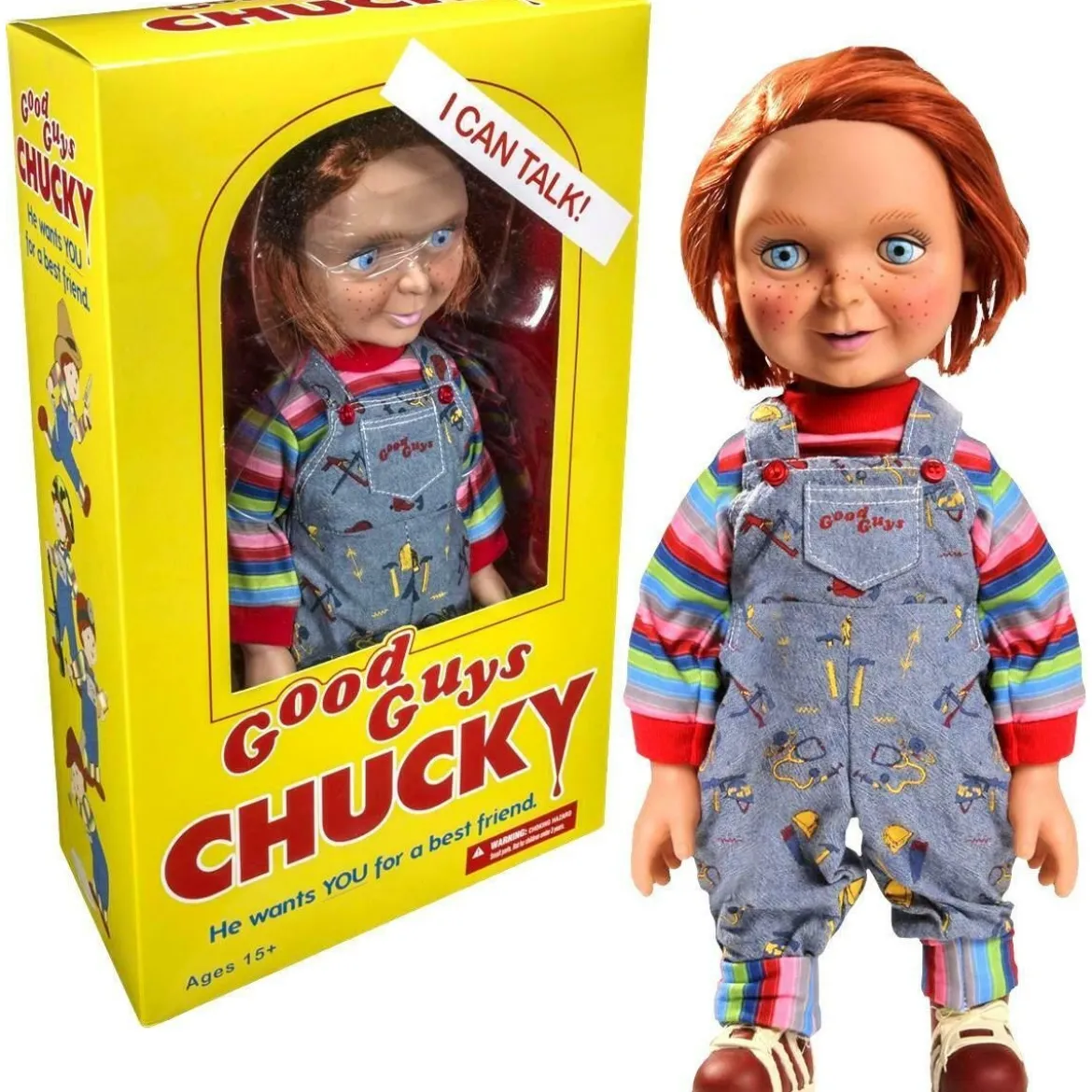 Mezco Chucky Jeu d'enfant poupée parlante Good Guy Smiling