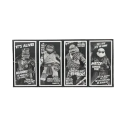 NECA - Pack 4 figurines Turtles Black & White - Universal Monsters x TMNT
