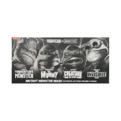 NECA - Pack 4 figurines Turtles Black & White - Universal Monsters x TMNT