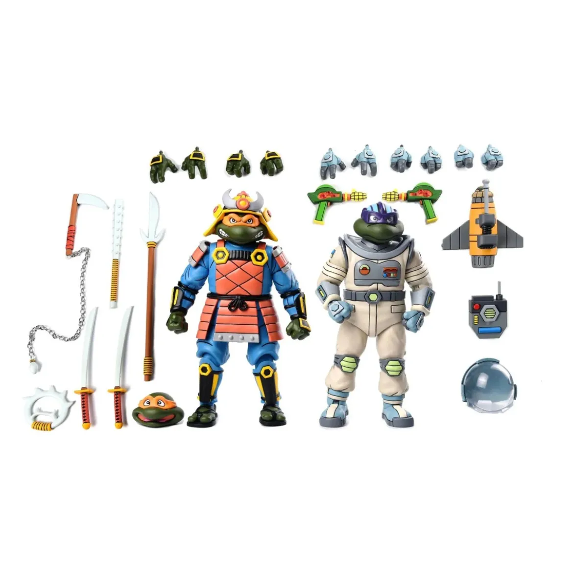 NECA - Space Adventure Donatello & Samurai Adventure Michelangelo - TMNT Cartoon