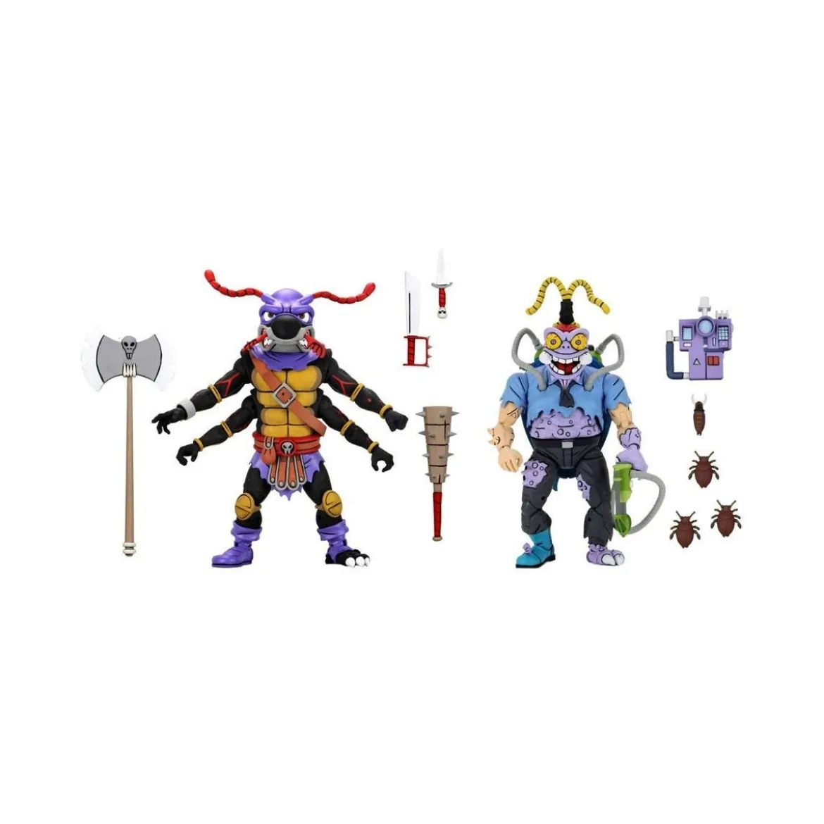 Neca - TMNT - Les Tortues Ninja - Pack 2 figurines Antrax & Scumbug