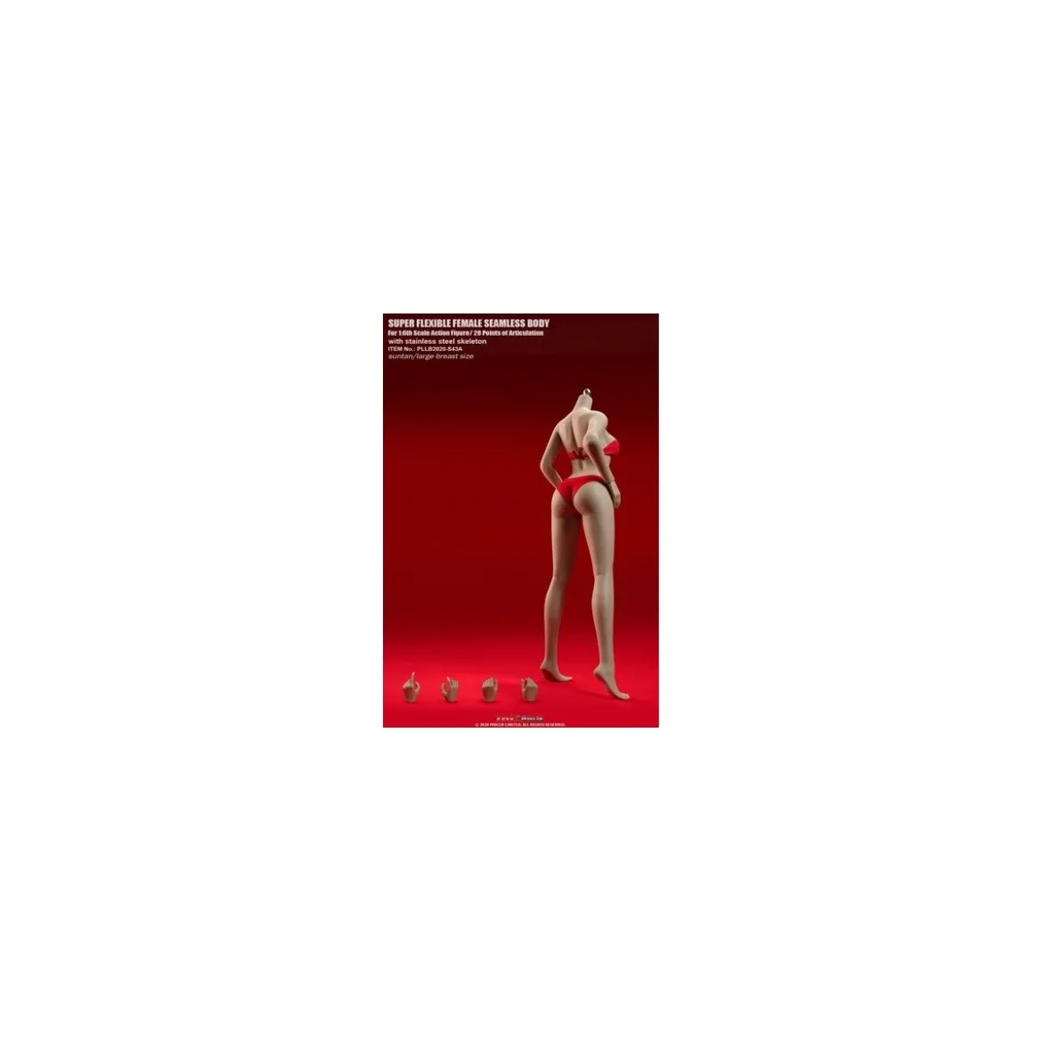 Phicen - TBLeague 1/6 Scale Female Super-Flexible Seamless Body - Corp bronzé maillot rouge gros bonnets
