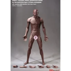 Phicen - TBLeague 1/6th Scale Super-Flexible Male Seamless Body - Corp Noir Musculature Moyenne