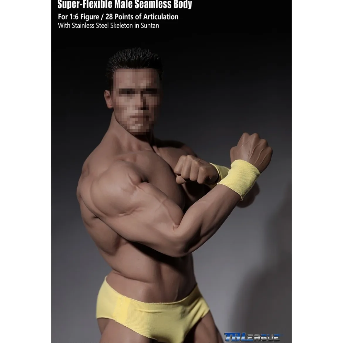 Phicen - TBLeague 1/6th Scale Super-Flexible Male Seamless Body - Corp bronzé Musculature Forte
