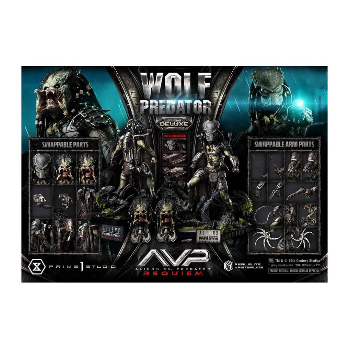 Prime 1 Studio - Alien vs. Predator Requiem - Wolf Predator Deluxe Bonus Ver. Real Elite Masterline Series 1/3