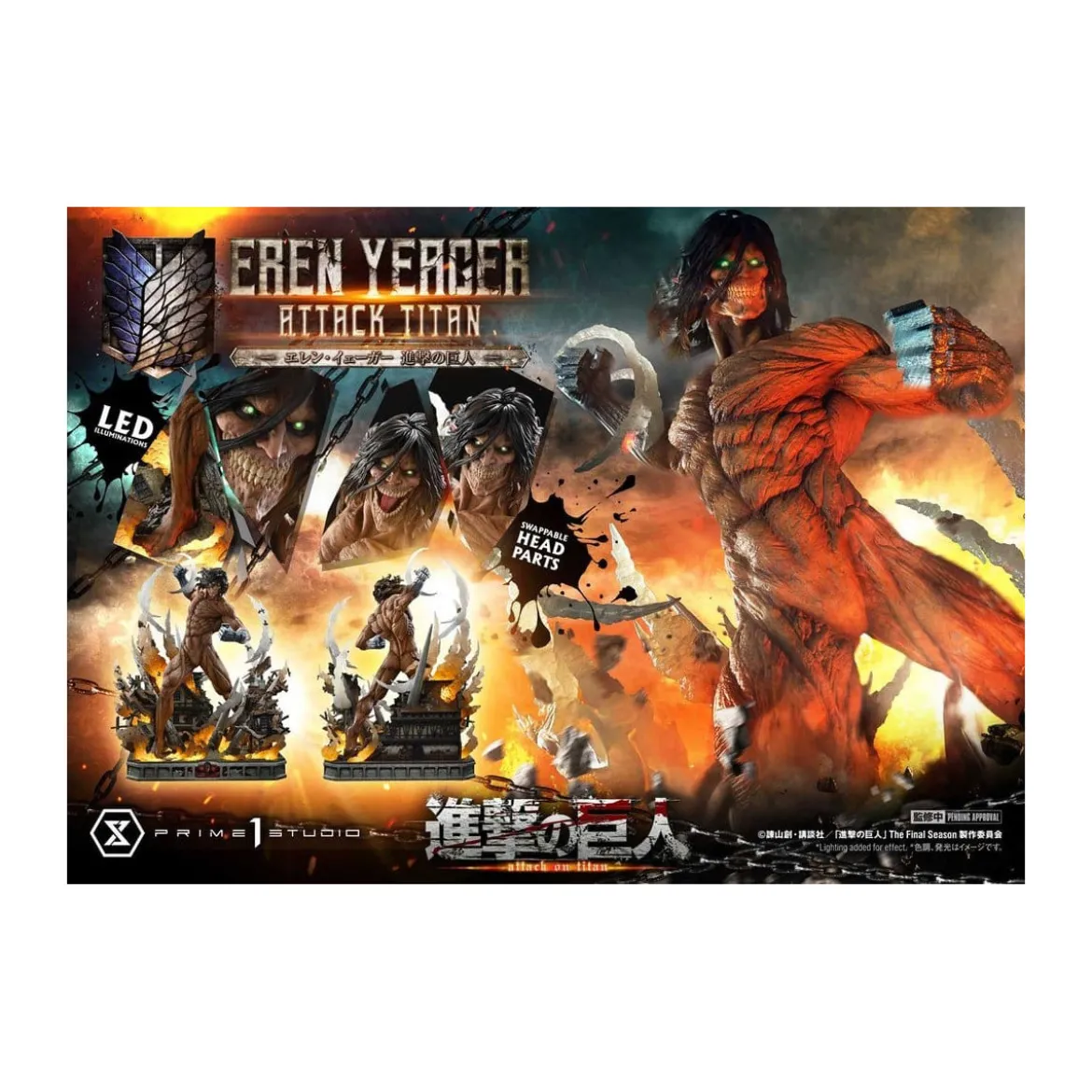 Prime 1 Studio Attack on Titan (Tv Animation) Eren Yeager Attack Titan - Ultimate Diorama Masterline series