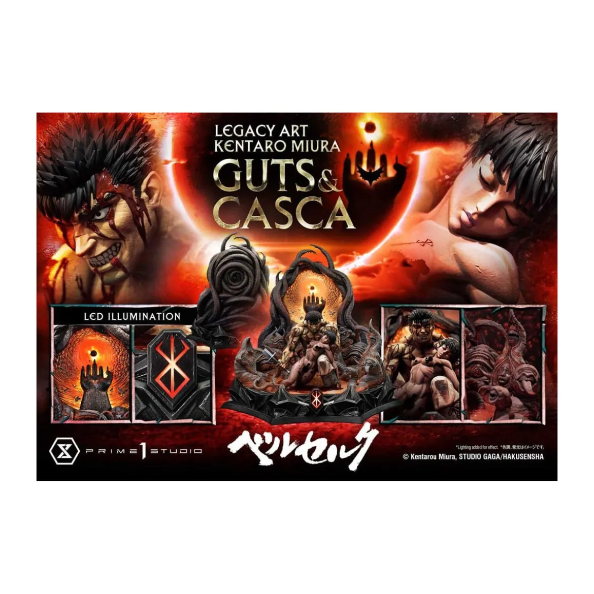 Prime 1 Studio Berserk - Kentaro Miura Legacy Art Berserker GUTS & CASCA 1/6 Scale Statue Bonus Version