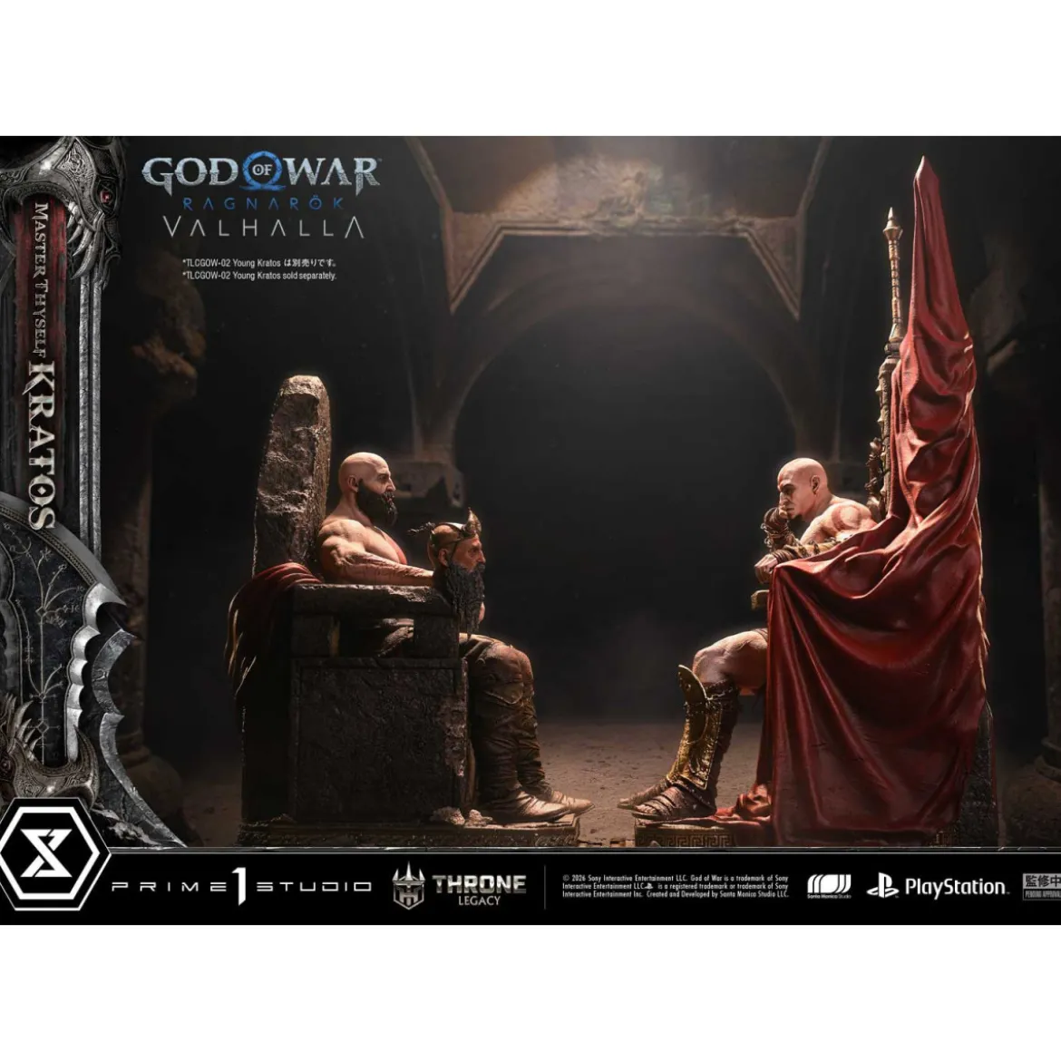 Prime 1 Studio - God of War: Ragnarok Valhalla - MASTER THYSELF KRATOS Bonus Version - Throne Legacy 1/3